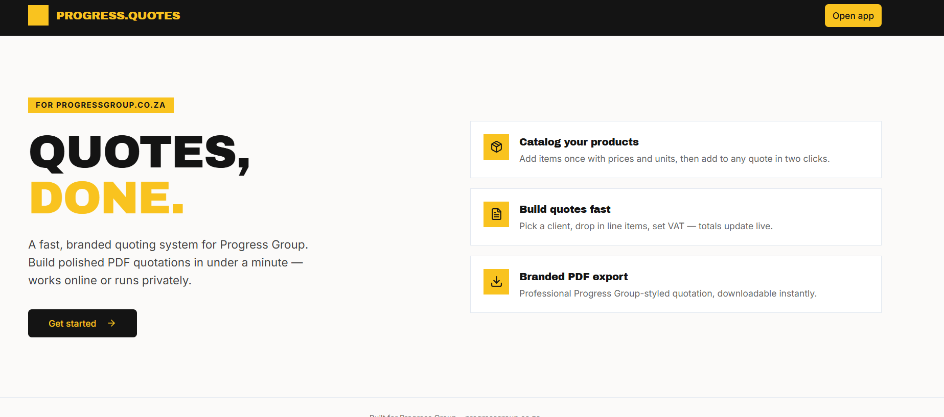 Progress Group Quoting App preview 3